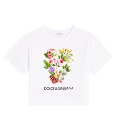 Футболка из хлопкового джерси с принтом Dolce&amp;Gabbana, белый