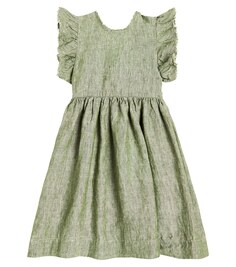Льняное платье Il Gufo, зеленый