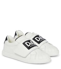 Кожаные кроссовки с логотипом Dolce&amp;Gabbana, белый