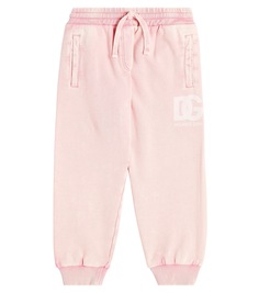 Спортивные брюки из хлопкового джерси с логотипом Dolce&amp;Gabbana, розовый