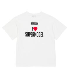 Хлопковая футболка supermodel с короткими рукавами Dolce&amp;Gabbana, белый