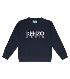 Хлопковая толстовка с вышитым логотипом Kenzo, синий