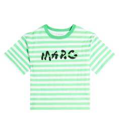 Футболка из хлопкового джерси в полоску с логотипом Marc Jacobs, зеленый