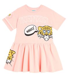 Платье tiger из хлопкового джерси Kenzo, розовый
