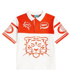 Рубашка-поло tiger из хлопка Kenzo, белый