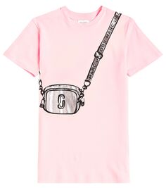 Платье-футболка из хлопкового джерси с принтом Marc Jacobs, розовый