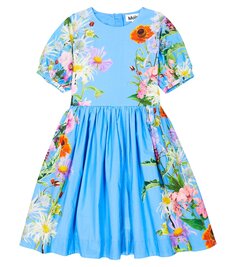Платье casey из хлопка с цветочным принтом Molo, синий