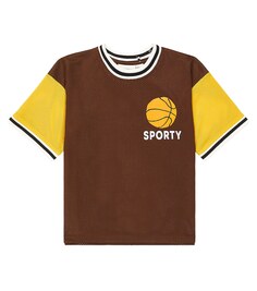 Сетчатая футболка Mini Rodini, коричневый
