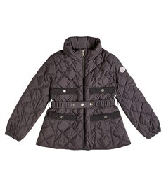 Стеганое пуховик philanta Moncler Enfant, черный