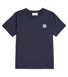 Хлопковая футболка Moncler Enfant, синий