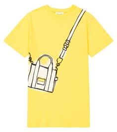 Платье-футболка из хлопка trompe l&apos;œil Marc Jacobs, желтый