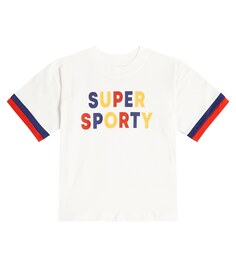 Суперспортивная футболка из хлопкового джерси Mini Rodini, белый