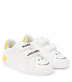 Кожаные кроссовки с принтом Marc Jacobs, белый