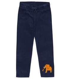 Махровые спортивные штаны с вышивкой Mini Rodini, синий