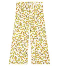 Спортивные брюки из смесового хлопка с цветами Mini Rodini, мультиколор