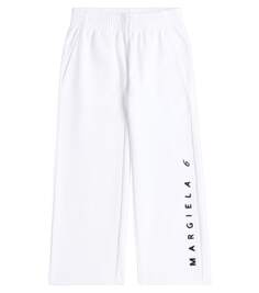 Спортивные брюки из хлопкового джерси Mm6 Maison Margiela, белый