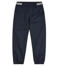 Спортивные брюки из смесового хлопка Moncler Enfant, синий