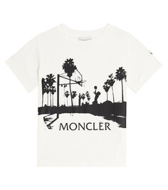 Хлопковая футболка Moncler Enfant, белый