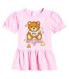 Платье baby teddy bear из смесового хлопка Moschino, розовый