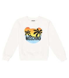 Толстовка из смесового хлопка с принтом Moschino, белый