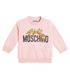 Толстовка из хлопкового джерси с детским принтом Moschino, розовый