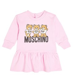 Платье из хлопкового джерси baby teddy bear Moschino, розовый