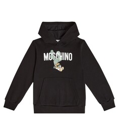 Худи teddy bear из хлопка Moschino, черный