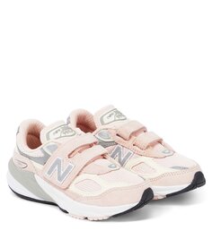 Кожаные кроссовки 990v6 New Balance, розовый