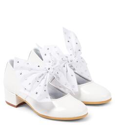 Лакированные туфли mary jane с бантом Monnalisa, белый