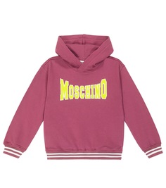 Худи из хлопкового джерси с логотипом Moschino, красный