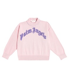 Хлопковый свитер с логотипом Palm Angels, розовый
