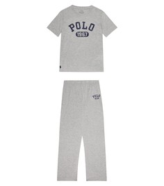 Пижамный комплект с принтом Polo Ralph Lauren, серый