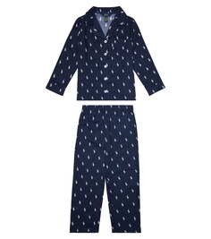 Пижамный комплект с принтом Polo Ralph Lauren, синий