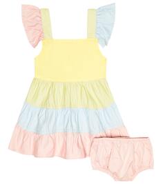 Комплект детского хлопкового платья и шароваров Stella Mccartney, мультиколор