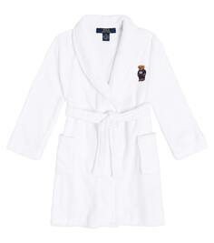 Махровый халат с логотипом Polo Ralph Lauren, белый
