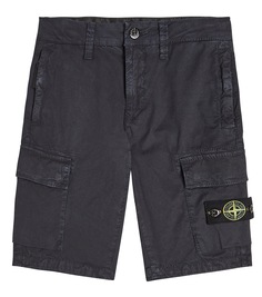 Шорты карго compass из смесового хлопка Stone Island Junior, синий