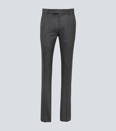 Узкие брюки из натуральной шерсти Ami Paris, серый