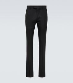 Узкие брюки из натуральной шерсти Ami Paris, черный