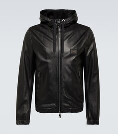 Кожаная куртка с логотипом Dolce&amp;Gabbana, черный