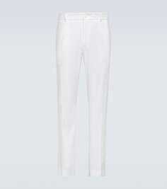 Прямые брюки из смесового льна Dolce&amp;Gabbana, белый