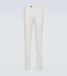 Узкие брюки из хлопкового габардина Brunello Cucinelli, белый