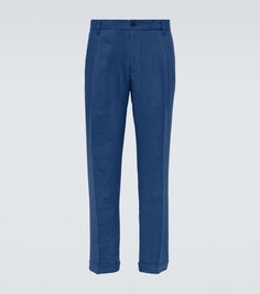 Узкие льняные брюки Dolce&amp;Gabbana, синий