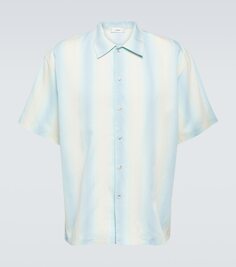 Полосатая рубашка для боулинга оверсайз Commas, синий