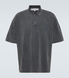 Рубашка-поло из хлопкового пике с логотипом Jw Anderson, серый