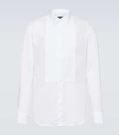 Рубашка под смокинг со складками из хлопка Giorgio Armani, белый
