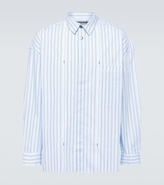 Хлопковая рубашка в полоску la chemise manches longue Jacquemus, синий