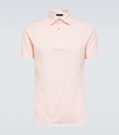 Рубашка-поло из хлопкового пике Loro Piana, розовый