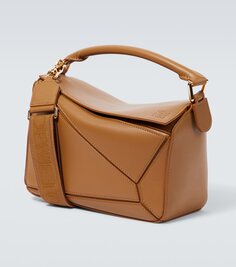 Маленькая кожаная сумка через плечо puzzle Loewe, коричневый