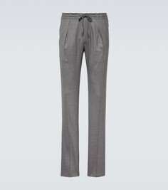 Прямые брюки из натуральной шерсти Incotex, серый