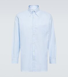 Рубашка agui из хлопкового оксфорда Loro Piana, синий